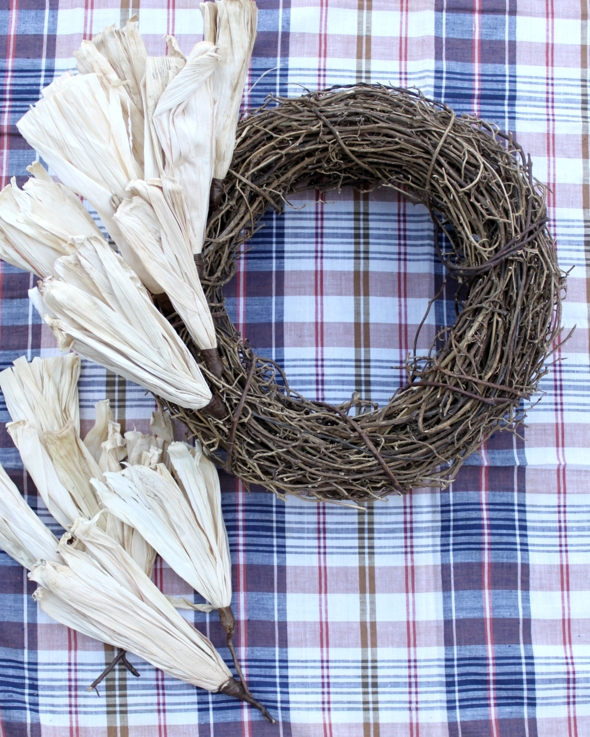 Easy DIY Rustic Cornhusk Wreath by An Inspired Nest