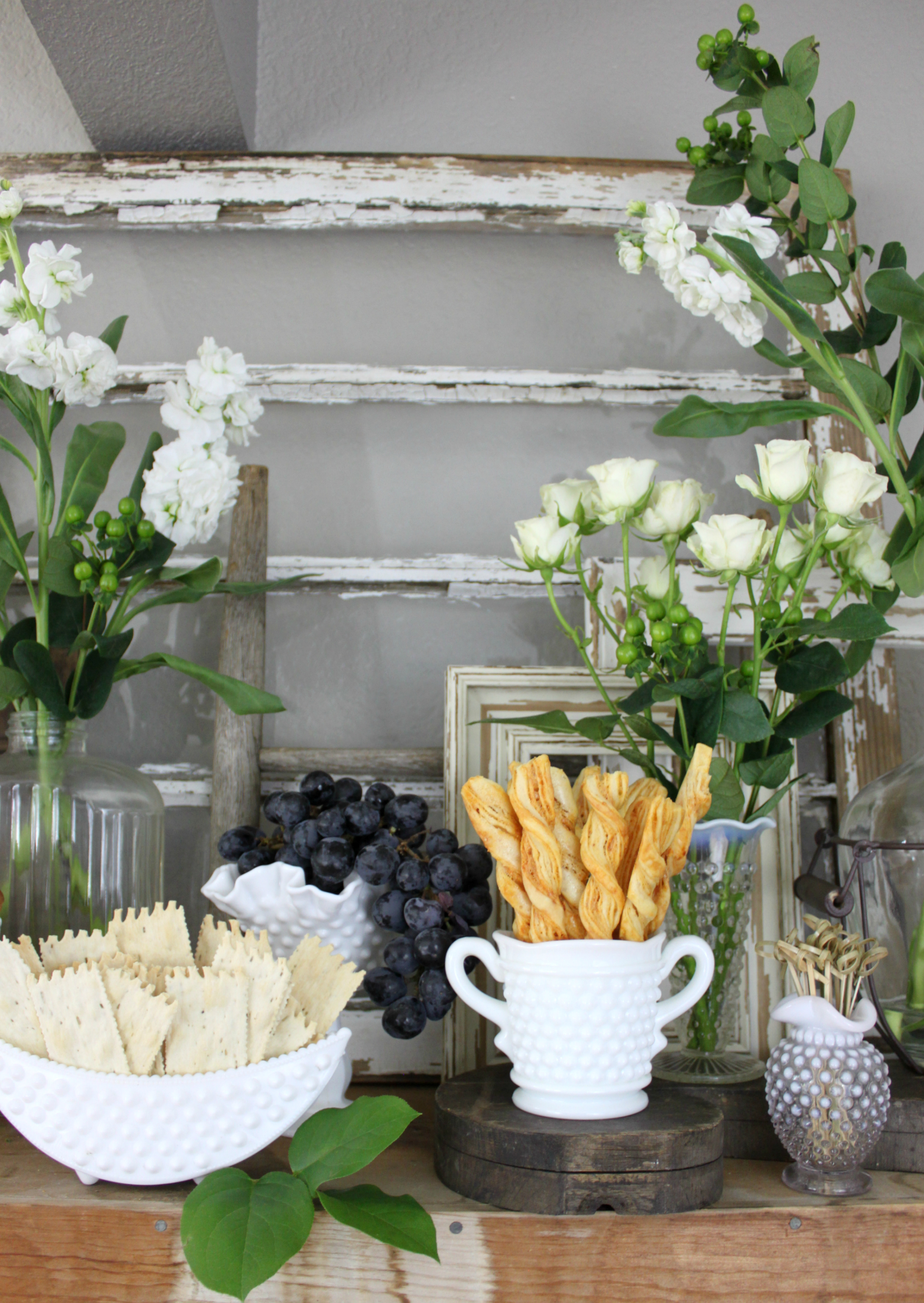 Simple Entertaining Tip: Serving Food Using Vintage Milk Glass | An Inspired Nest