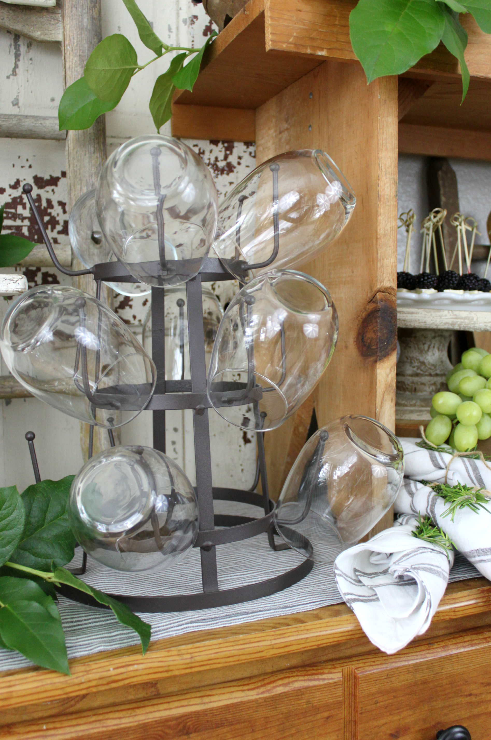 From Bottle Rack to Wine Glass Rack - an inspired nest